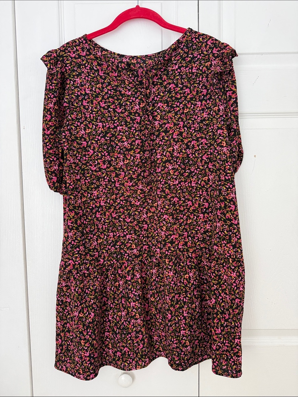 H&M Black Mini Dress with Pink Floral Ditsy Print - Picture 3 of 11